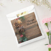 松の円錐形の木製の背景 フェイバーバッグ (封をした状態)