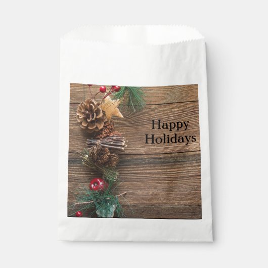 松の円錐形の木製の背景 フェイバーバッグ (正面)