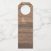 松の円錐形の木製の背景 ボトルネックタグ (裏面)