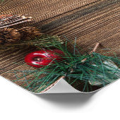 松の円錐形の木製の背景 ポスター (角)