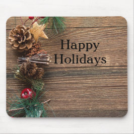 松の円錐形の木製の背景 マウスパッド