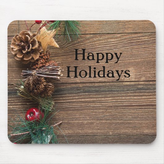 松の円錐形の木製の背景 マウスパッド (正面)