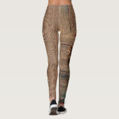 松の円錐形の木製の背景 レギンス (裏面)