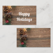 松の円錐形の木製の背景 名刺 (正面/裏面)