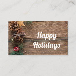 松の円錐形の木製の背景 名刺