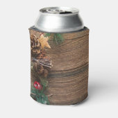 松の円錐形の木製の背景 缶クーラー (缶裏面)