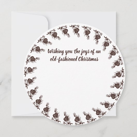 松の円錐額写真オールドファッションドクリスマス (裏面)