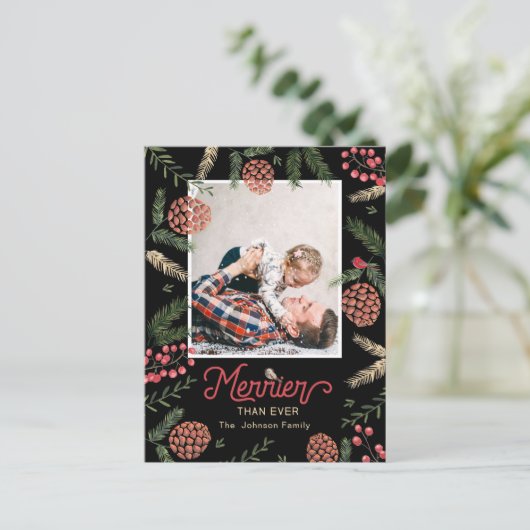 松の円錐 |はがき |ホリデーフォトカード シーズンポストカード (スタンド正面)