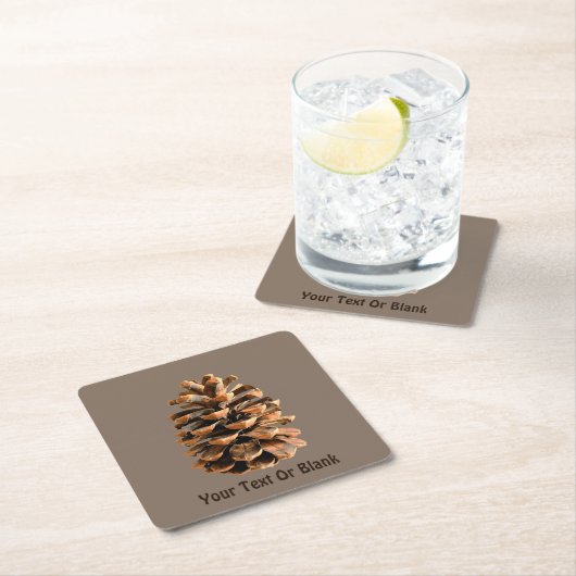 松の円錐 スクエアペーパーコースター (インサイチュ)