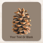 松の円錐 スクエアペーパーコースター (正面)