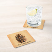 松の円錐 スクエアペーパーコースター (インサイチュ)