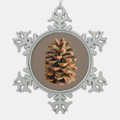 松の円錐 スノーフレークピューターオーナメント (正面)