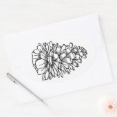 松の円錐 楕円形シール (封筒)