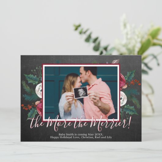 松の写真のクリスマス·アナウンス·カード 招待状 (スタンド正面)