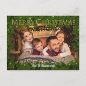 松の写真の中の黄金のメリークリスマス ポストカード (正面)