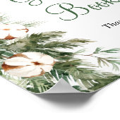 松の冬のゲストブック ブライダルシャワーの看板 ポスター (角)