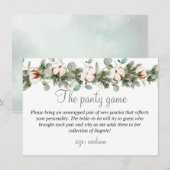 松の冬のブライズシャワー パンティゲーム カード (正面/裏面)