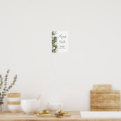 松の冬のメッセージ・イン・ボトル ブライダルシャワーの看板 ポスター (キッチン)