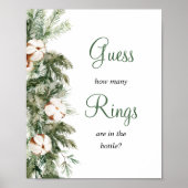 松の冬の推測ゲーム　結婚式前のお披露目サイン ポスター (正面)