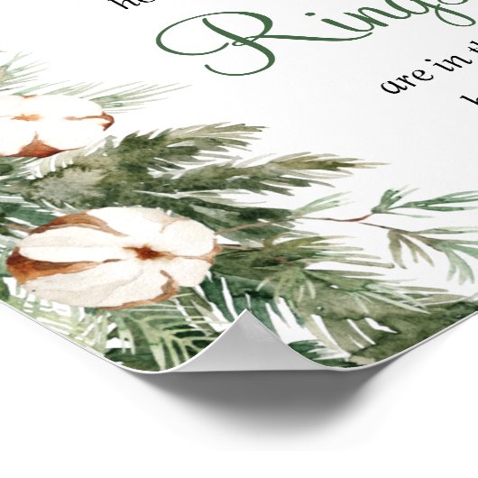 松の冬の推測リング数 ブライダルシャワーの看板 ポスター (角)