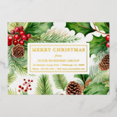 松の実と松の葉のクリスマス 箔シーズンカード (正面)