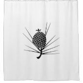 松の実に針 シャワーカーテン (正面)