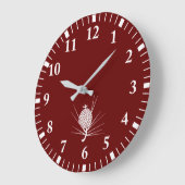 松の実に針 ラージ壁時計 (傾斜)