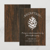 松の実の木目調の披露宴 招待状 (正面/裏面)