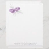 松の実は紫の灰色のレタ結婚ーヘッドを描く レターヘッド (正面/裏面)