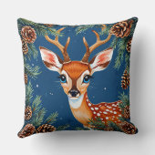 松の実を使った冬のかわいいトナカイ クッション (裏面)