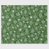 松の小枝とオーナメント ラッピングペーパー (フラット)