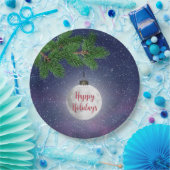 松の月のクリスマスオーナメント ペーパープレート (パーティー)