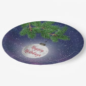 松の月のクリスマスオーナメント ペーパープレート (アングル)