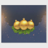 松の木がクリスマスボールを枝 ラッピングペーパー (フラット)