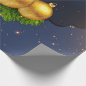 松の木がクリスマスボールを枝 ラッピングペーパー (角)