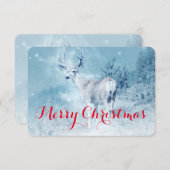 松の木が咲く冬の鹿クリスマス 招待状 (正面/裏面)
