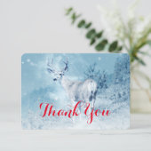 松の木が植えられた冬の鹿ありがとう サンキューカード (スタンド正面)