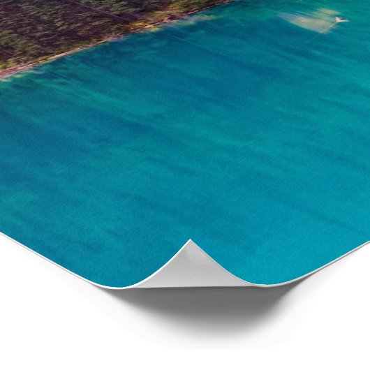 松の木が植えられた風光明媚な北の素朴風景 ポスター (角)