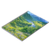 松の木が生い茂る緑の谷 ノートブック (左側)