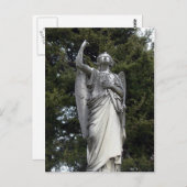 松の木が生える石天使 ポストカード (正面/裏面)