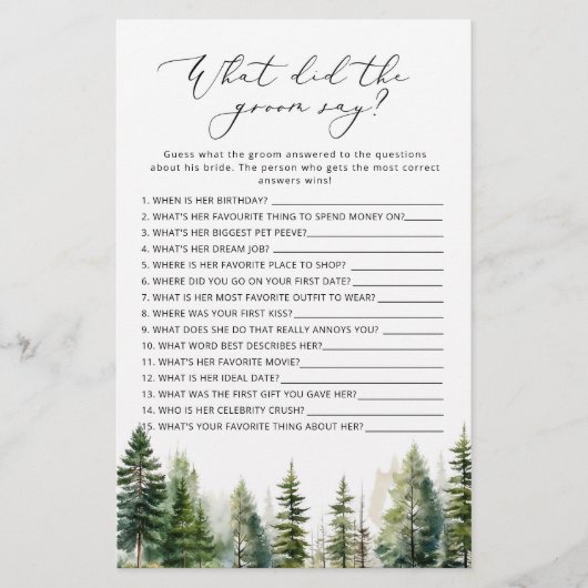 松の木たち新郎は何と言ったブライダルシャワー (正面)