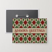 松の木とハーレクインのボタン 缶バッジ (正面/裏面)