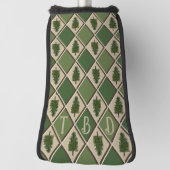 松の木とハーレクインパターゴルフヘッドカバー ゴルフヘッドカバー (回転90)