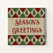 松の木とハーレクイン ノートブック ジャーナル (裏面)