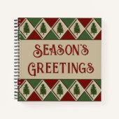 松の木とハーレクイン ノートブック ジャーナル (正面)