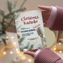 松の木とマイクのクリスマスカラオケパーティー