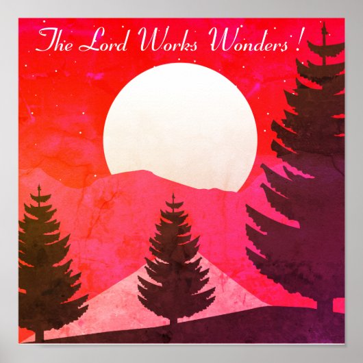 松の木と宗教引用文 ポスター (正面)