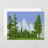 松の木と山情葉書 ポストカード (正面/裏面)