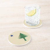 松の木と星1901メイン州国旗 コースター (側面)