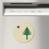 松の木と星1901メイン州国旗 マグネット (インサイチュ (食洗機))